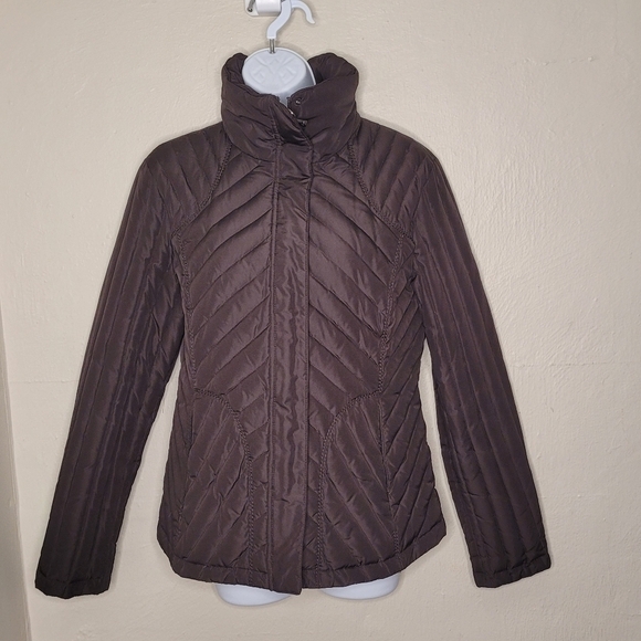 Kenneth Cole Reaction Down Quilted Puffer Coat Brown Women's Medium - Picture 1 of 6